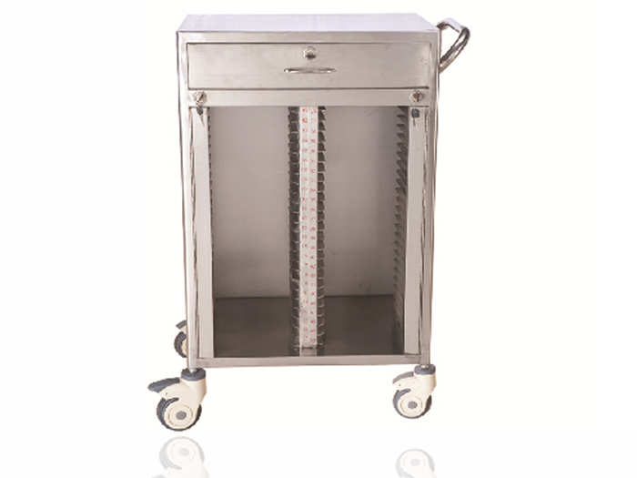 21-不銹鋼病歷夾車（50格）